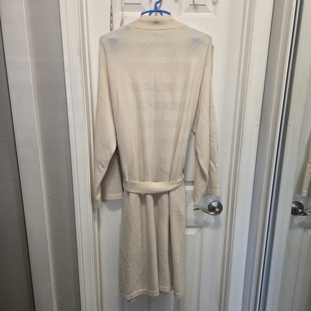 Hotel Collection Cashmere Cream Belted Robe Size Osfm - Picture 2 of 6